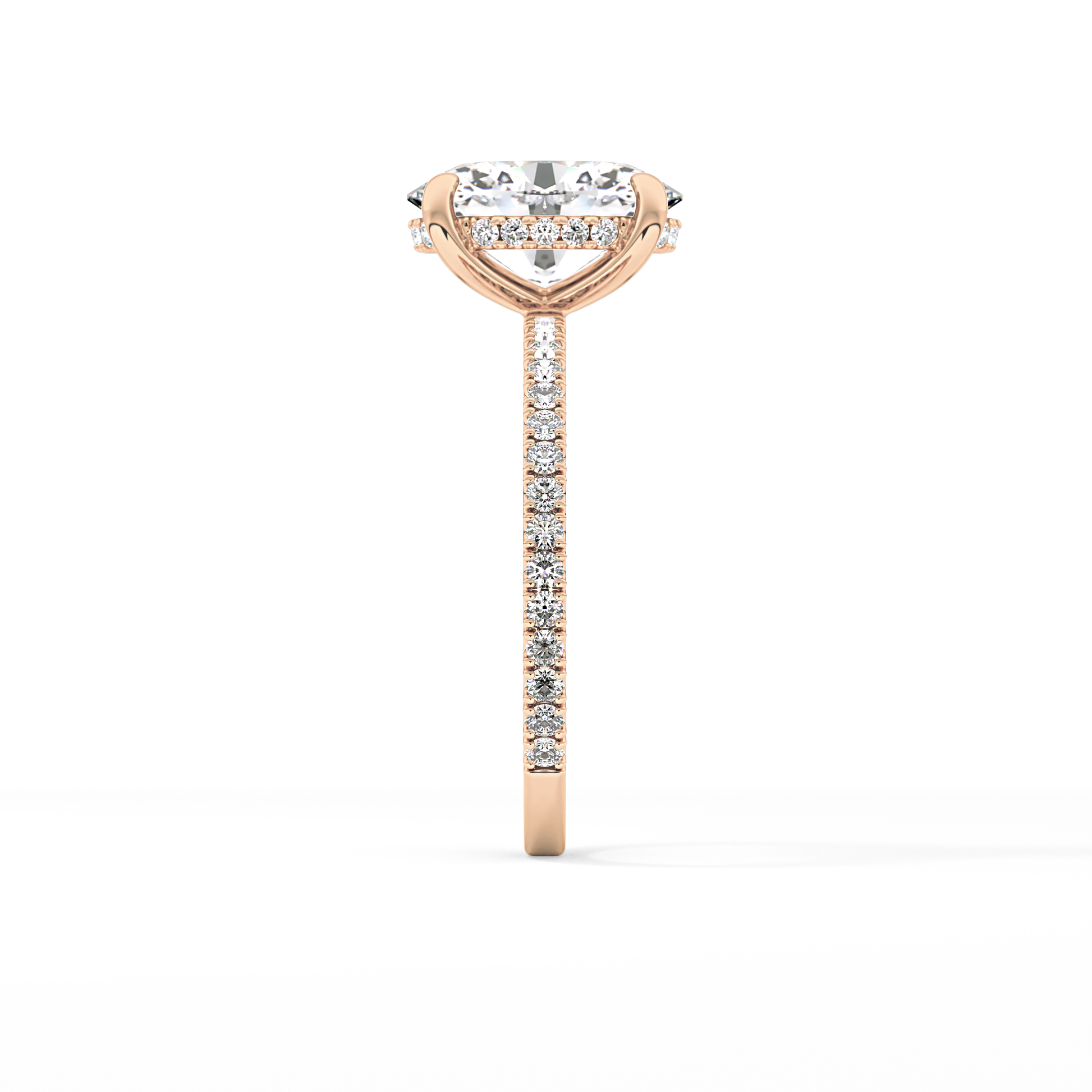 Oval Pave Lab Grown Diamond Engagement Ring