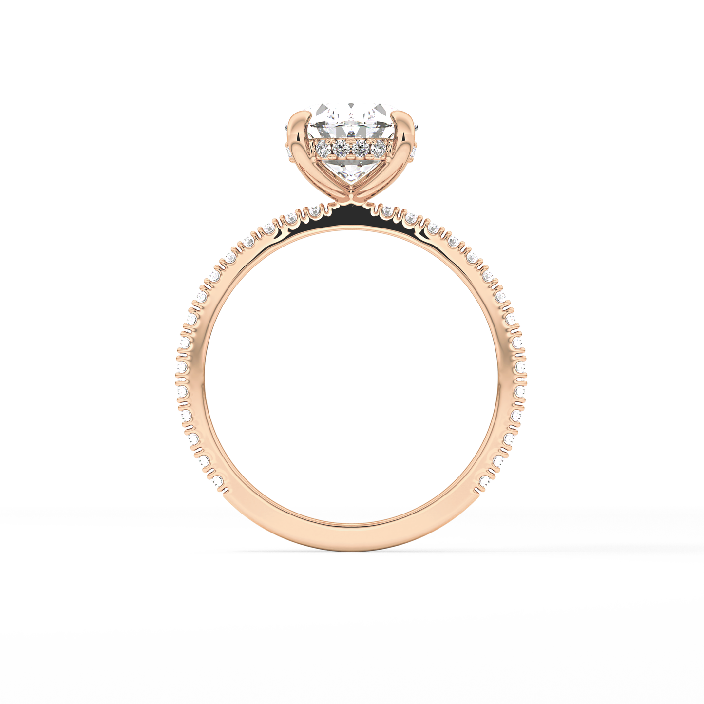 Oval Pave Lab Grown Diamond Engagement Ring