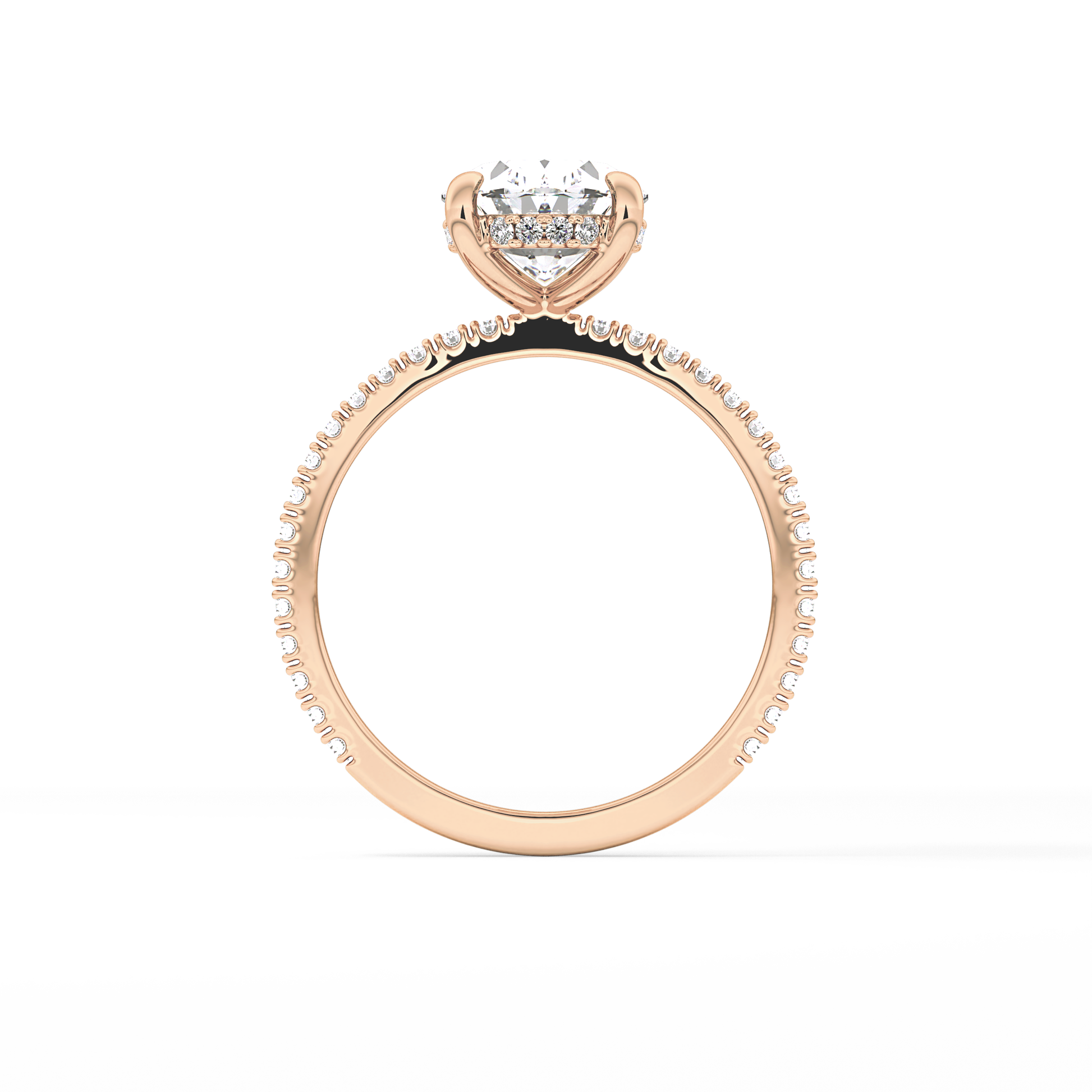 Oval Pave Lab Grown Diamond Engagement Ring