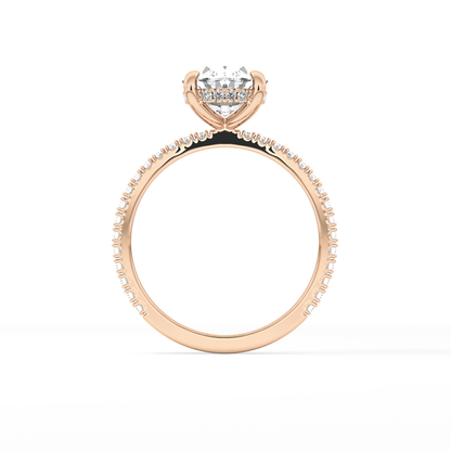 Oval Pave Lab Grown Diamond Engagement Ring