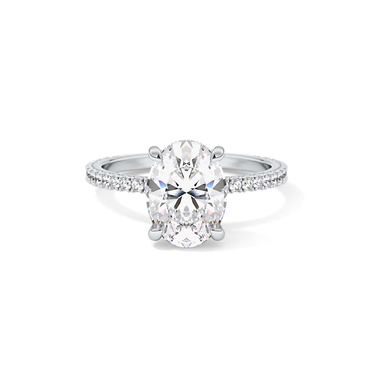 Oval Pave Lab Grown Diamond Engagement Ring