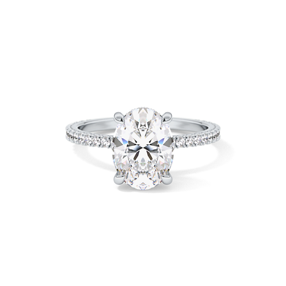 Oval Pave Lab Grown Diamond Engagement Ring