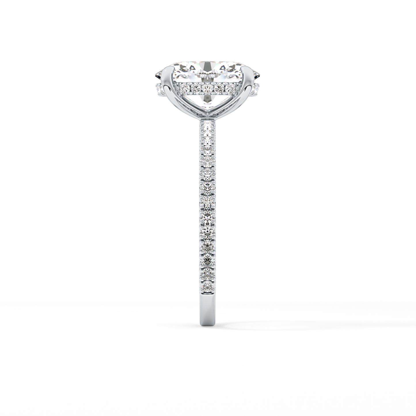 Oval Pave Lab Grown Diamond Engagement Ring