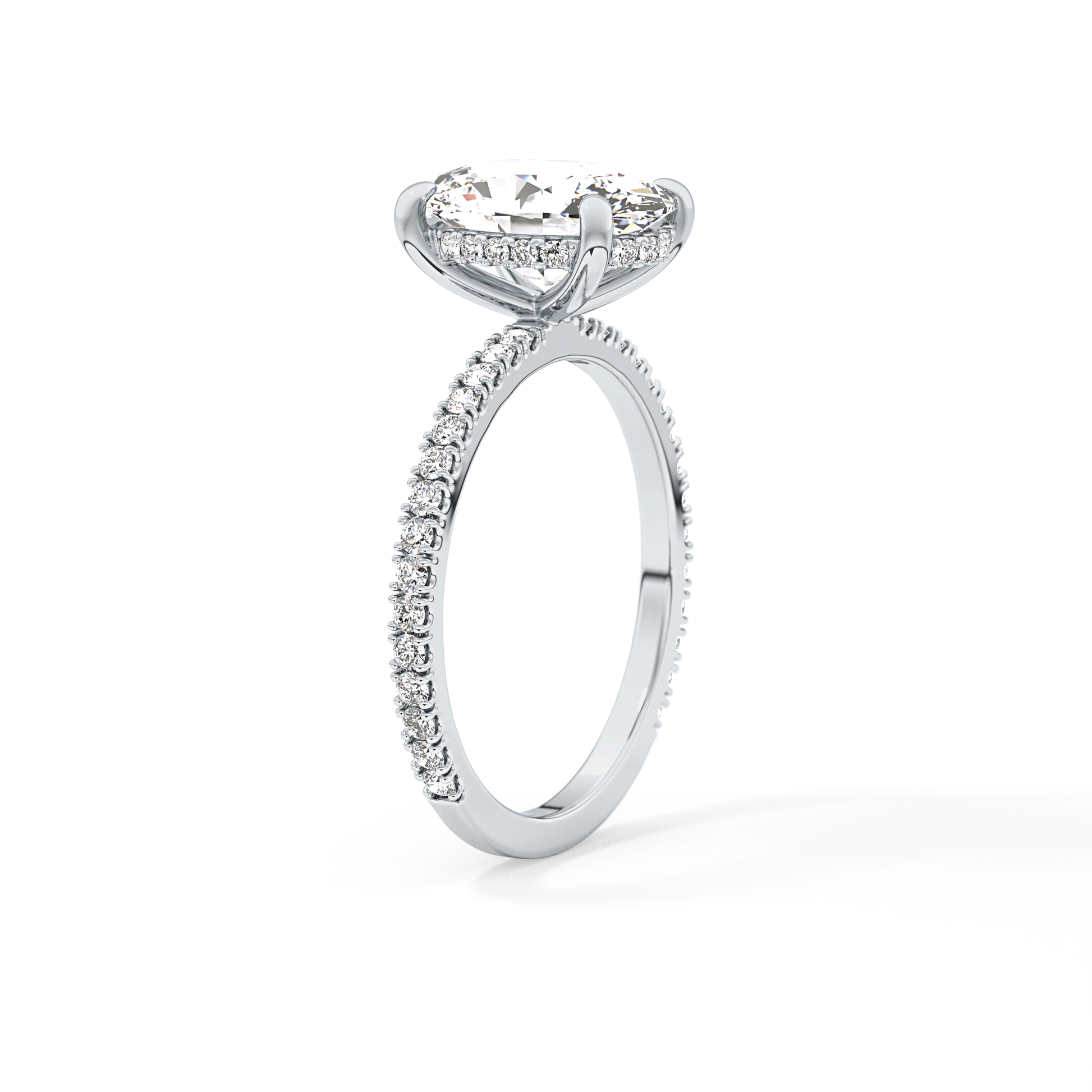 Oval Pave Lab Grown Diamond Engagement Ring
