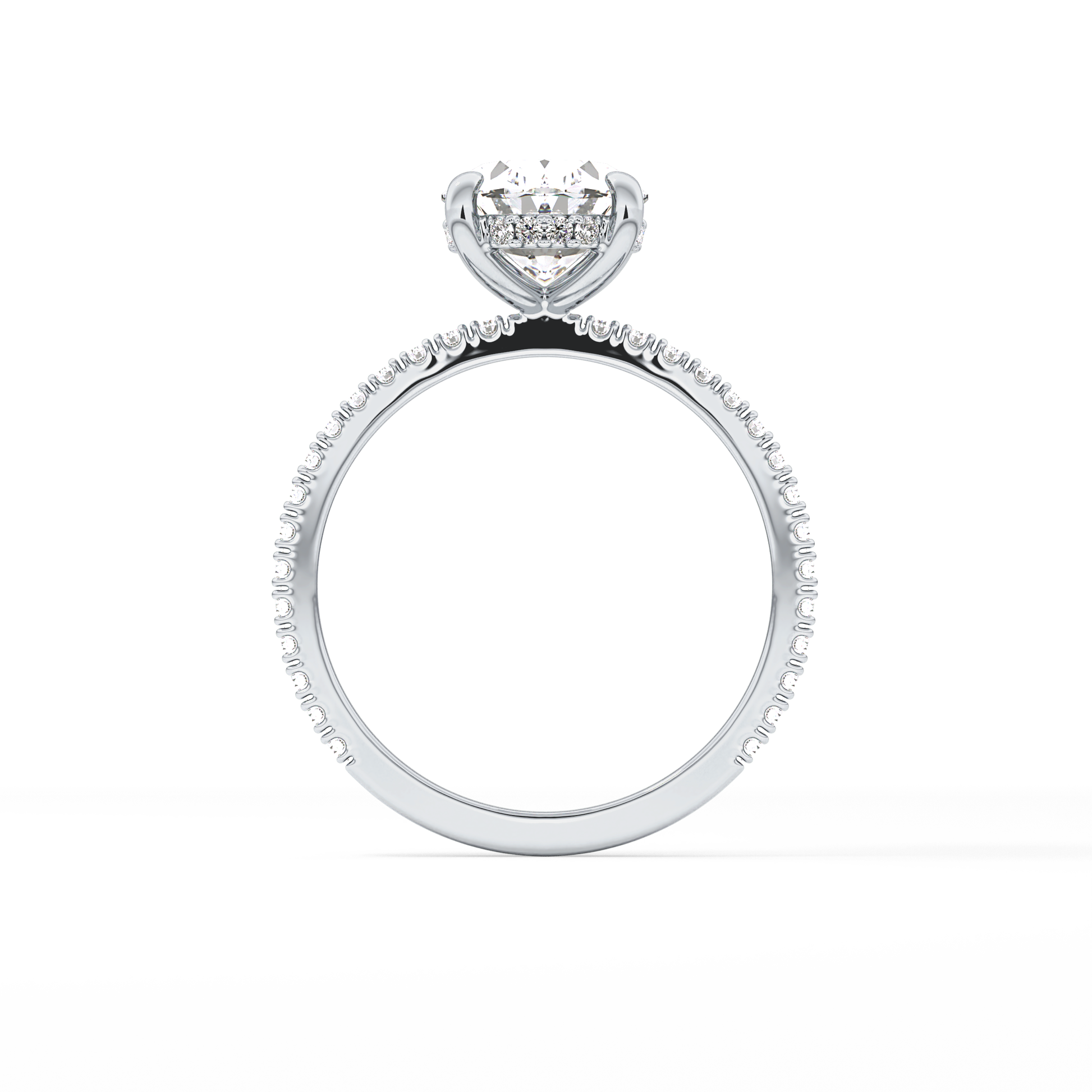Oval Pave Lab Grown Diamond Engagement Ring