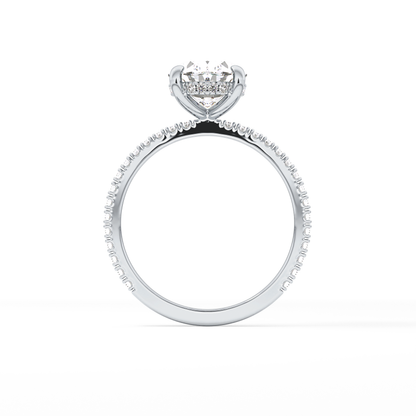 Oval Pave Lab Grown Diamond Engagement Ring