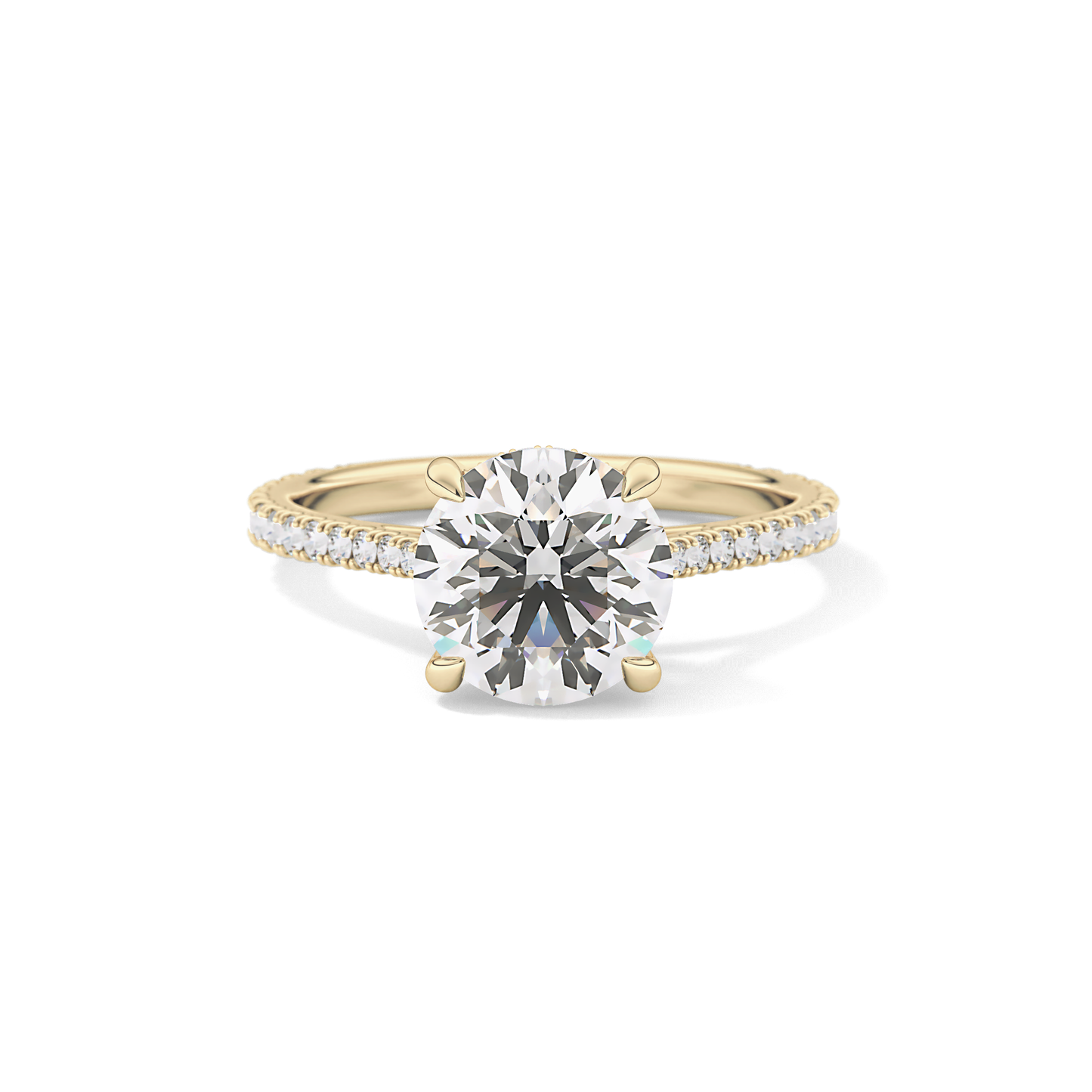 Round Pave Lab Grown Diamond Engagement Ring