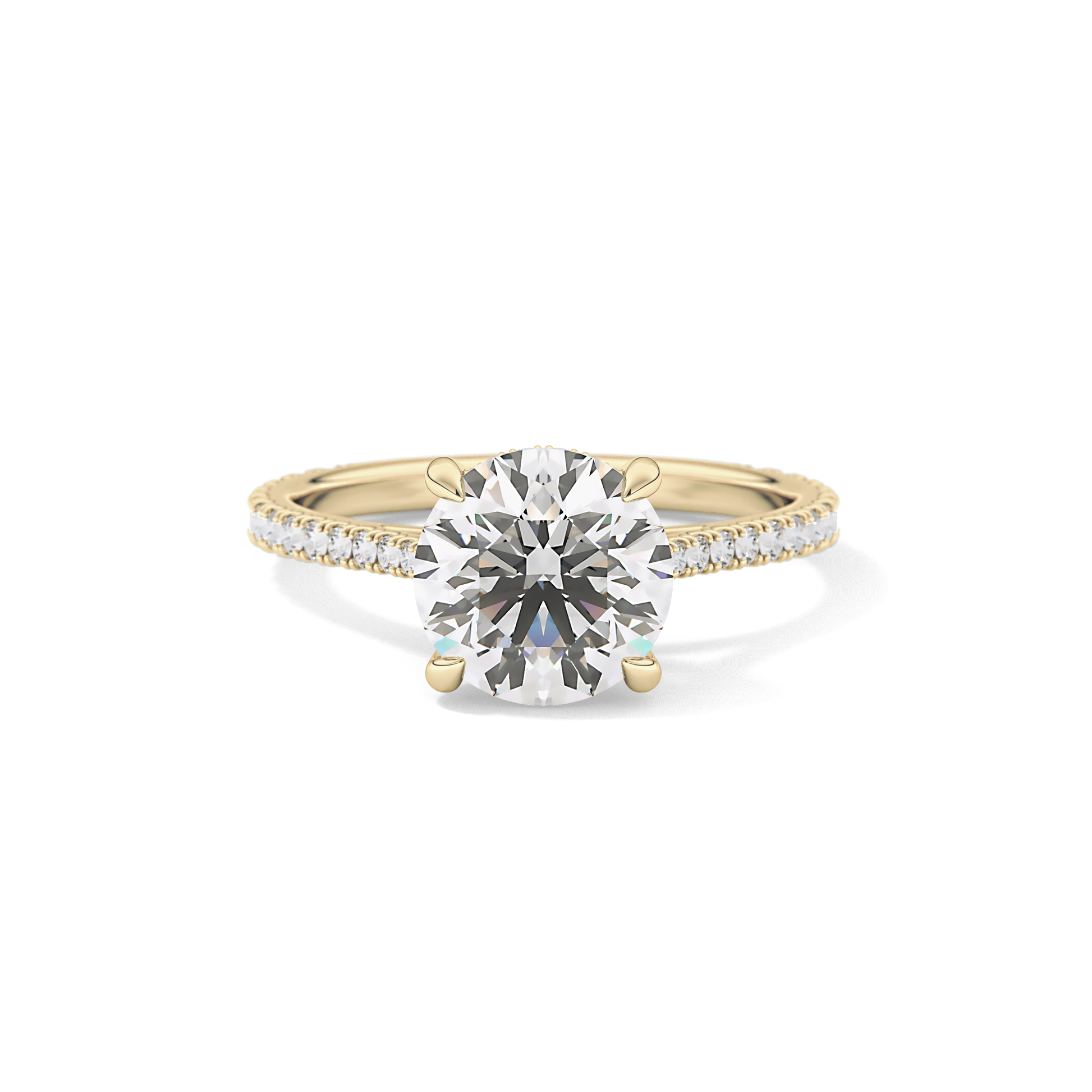 Round Pave Lab Grown Diamond Engagement Ring