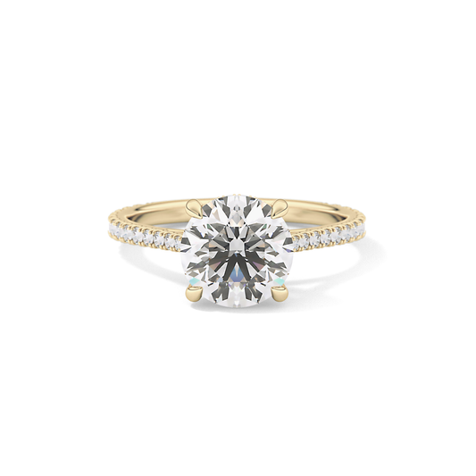 Round Pave Lab Grown Diamond Engagement Ring