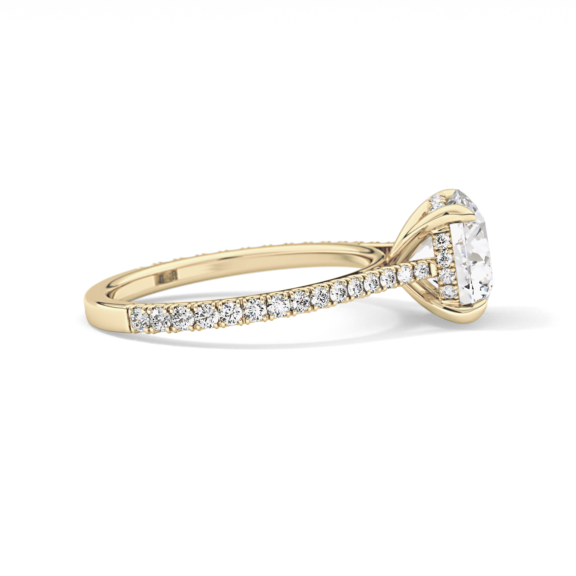 Round Pave Lab Grown Diamond Engagement Ring