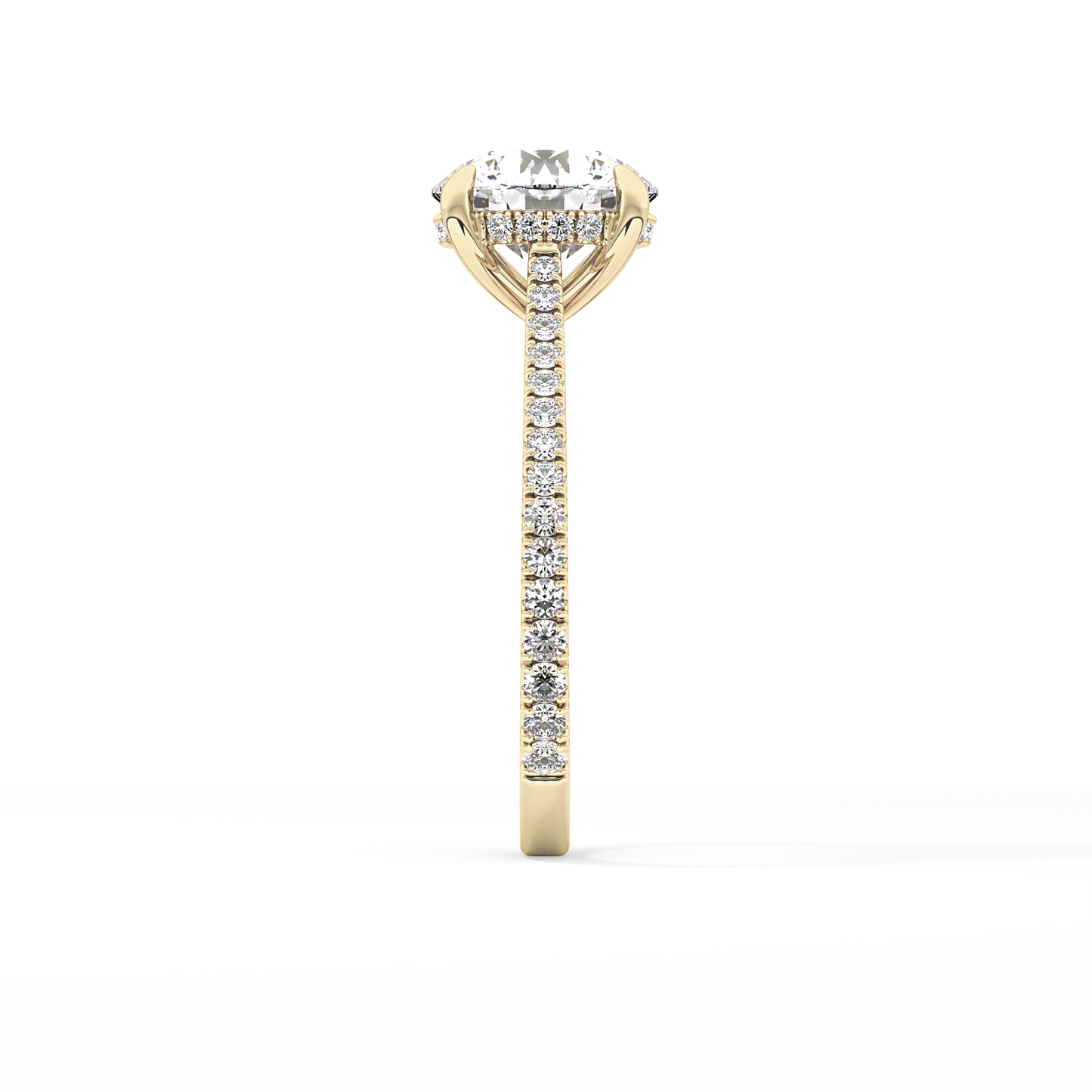 Round Pave Lab Grown Diamond Engagement Ring