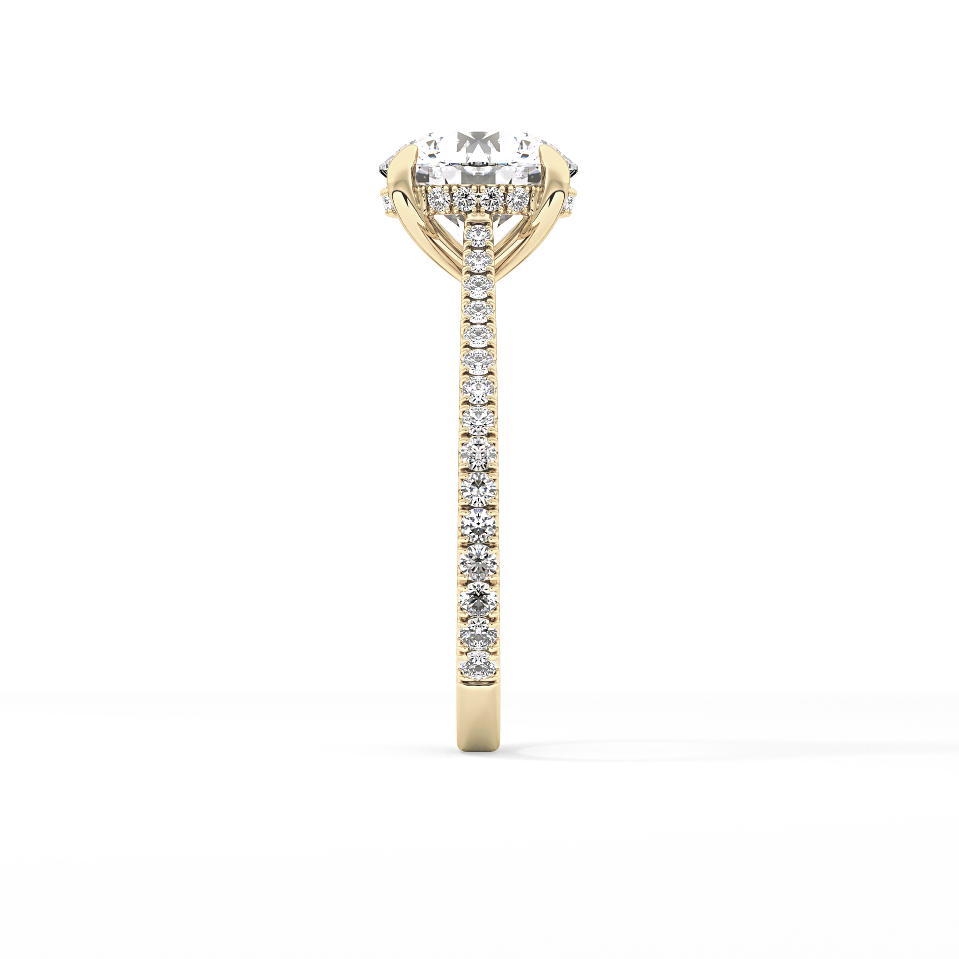 Round Pave Lab Grown Diamond Engagement Ring