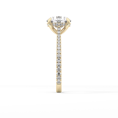 Round Pave Lab Grown Diamond Engagement Ring