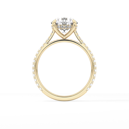 Round Pave Lab Grown Diamond Engagement Ring