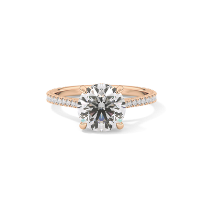 Round Pave Lab Grown Diamond Engagement Ring