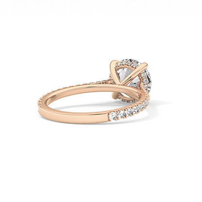 Round Pave Lab Grown Diamond Engagement Ring