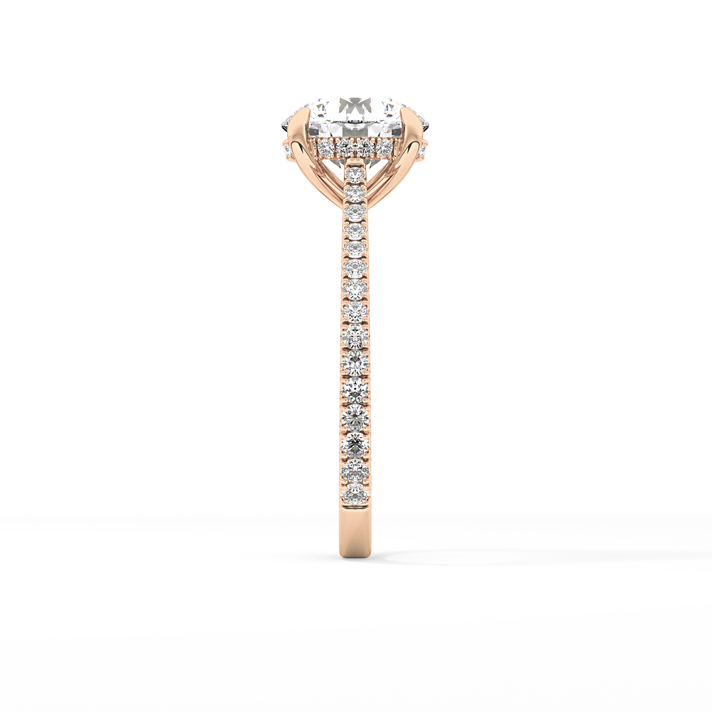 Round Pave Lab Grown Diamond Engagement Ring