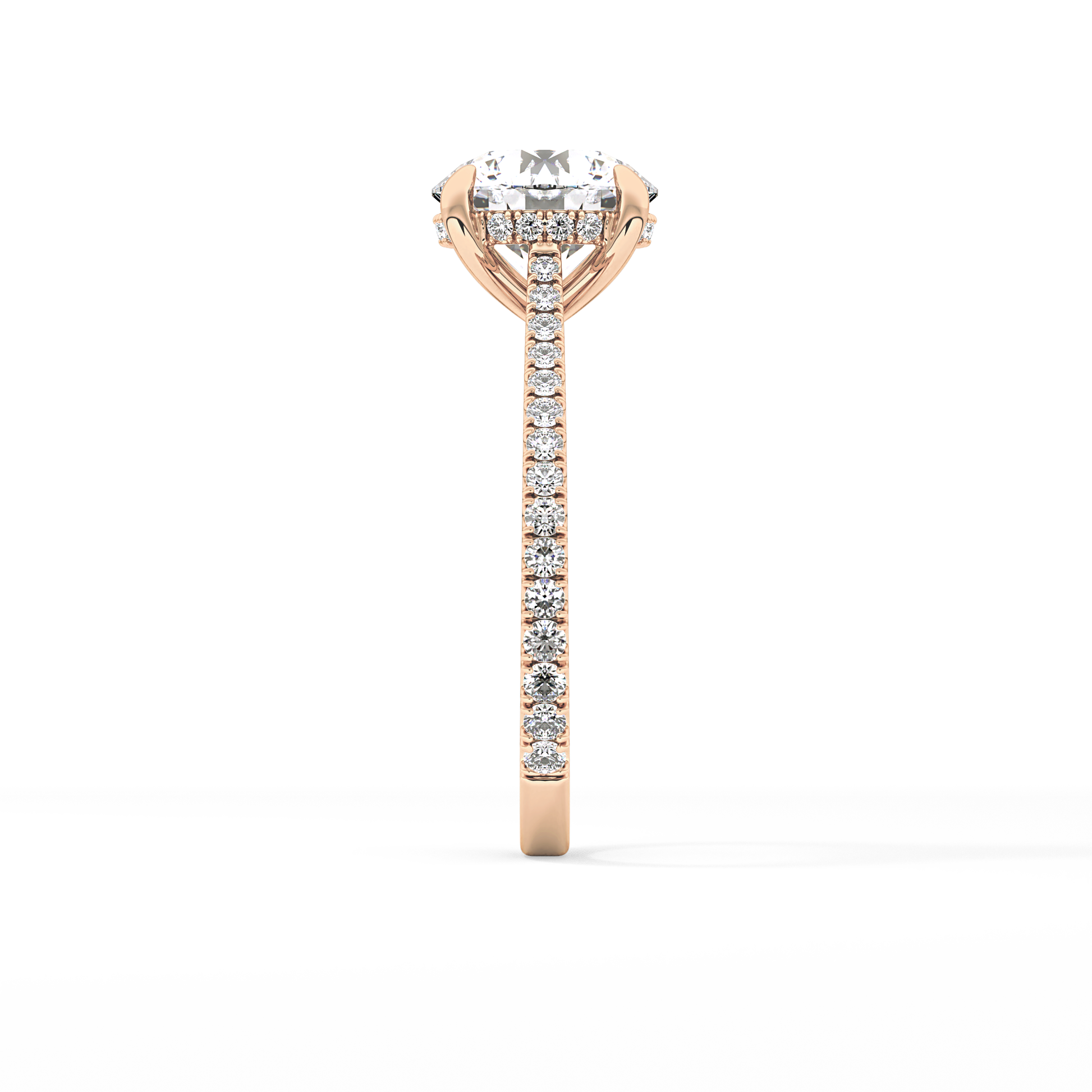 Round Pave Lab Grown Diamond Engagement Ring
