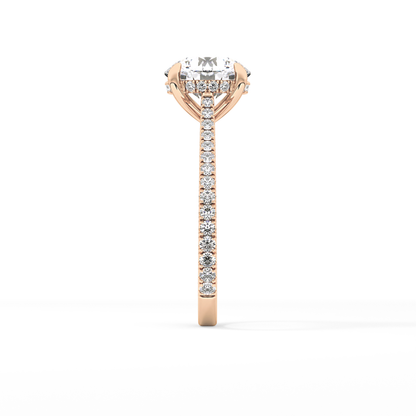 Round Pave Lab Grown Diamond Engagement Ring