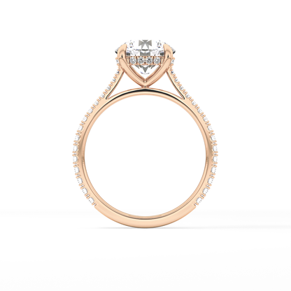 Round Pave Lab Grown Diamond Engagement Ring