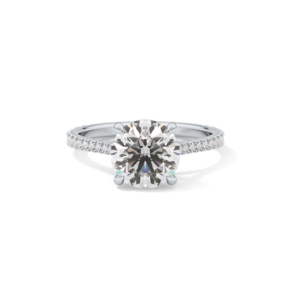 Round Pave Lab Grown Diamond Engagement Ring