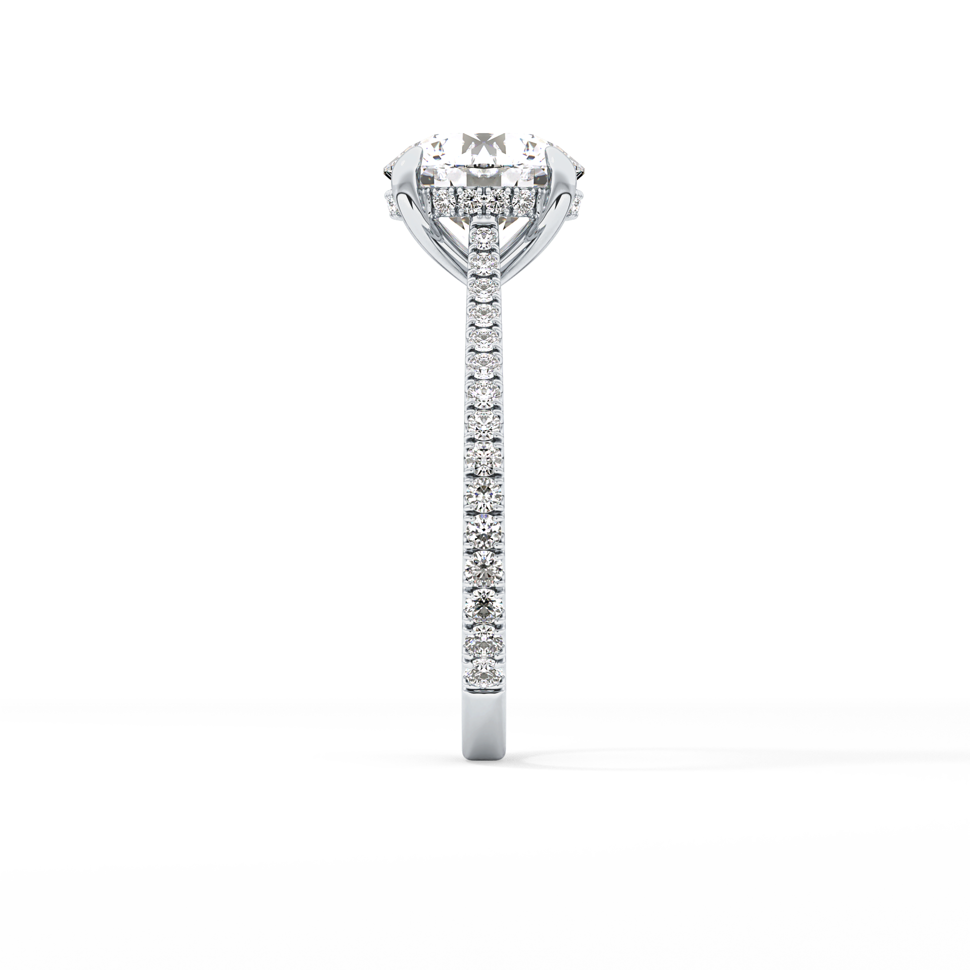 Round Pave Lab Grown Diamond Engagement Ring