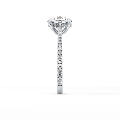 Round Pave Lab Grown Diamond Engagement Ring