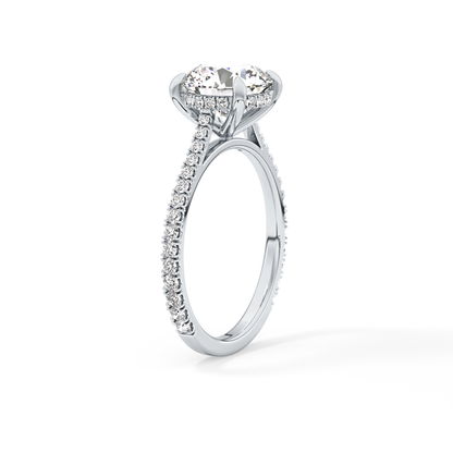 Round Pave Lab Grown Diamond Engagement Ring