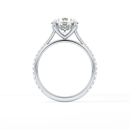 Round Pave Lab Grown Diamond Engagement Ring