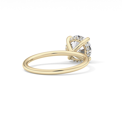 Round Hidden Halo Lab Grown Diamond Engagement Ring