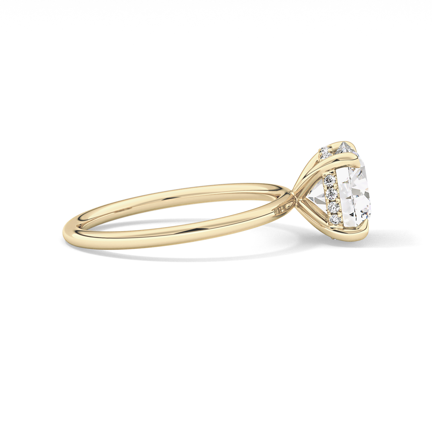 Round Hidden Halo Lab Grown Diamond Engagement Ring