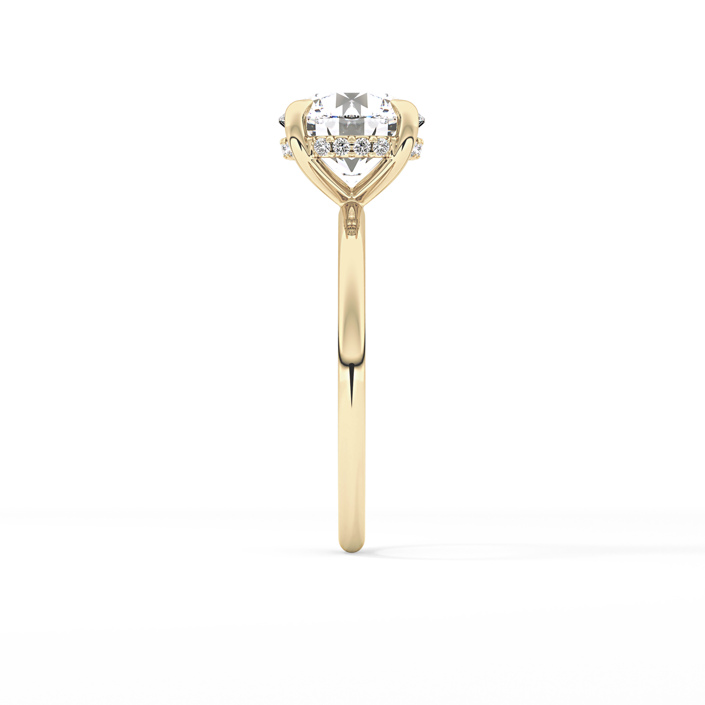 Round Hidden Halo Lab Grown Diamond Engagement Ring