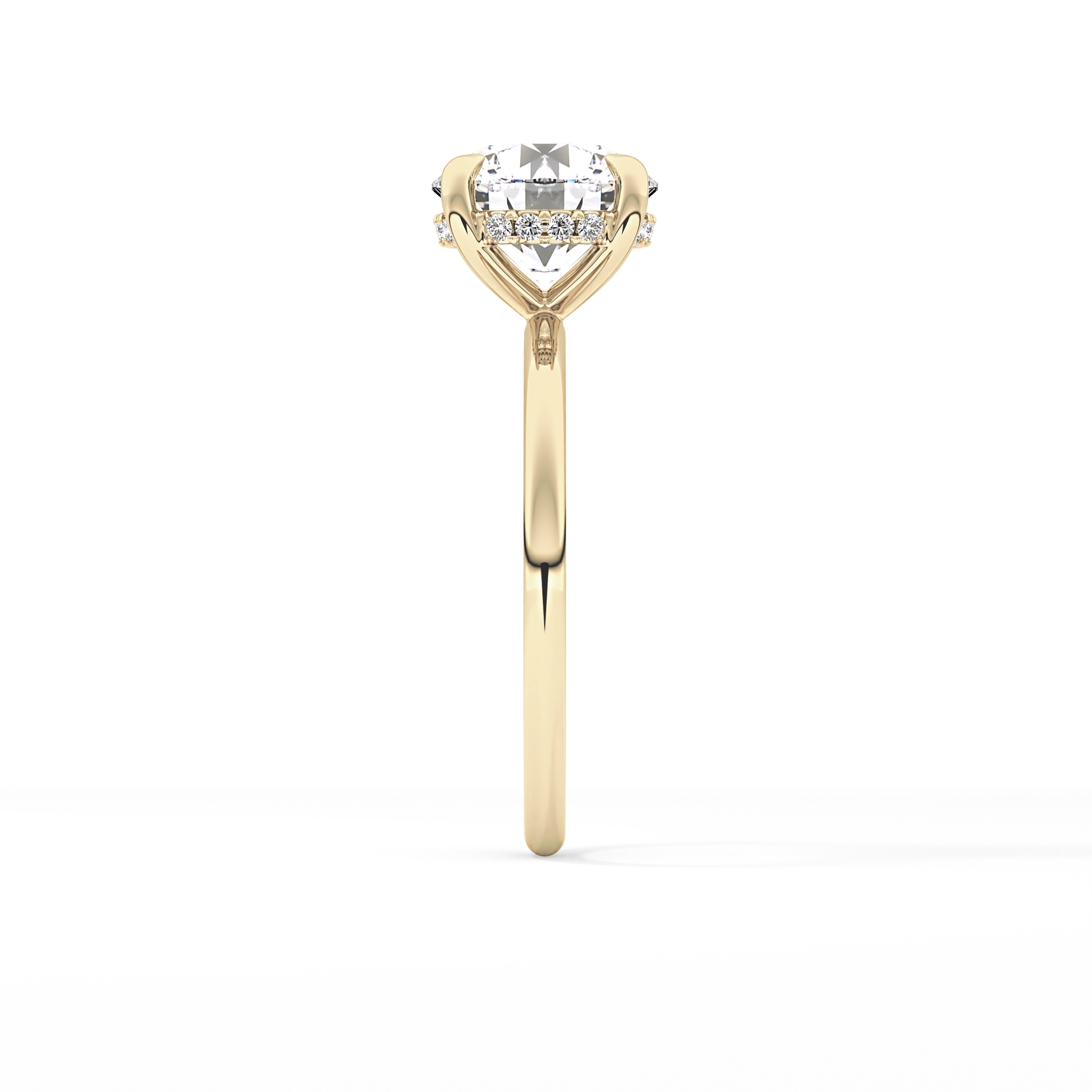 Round Hidden Halo Lab Grown Diamond Engagement Ring