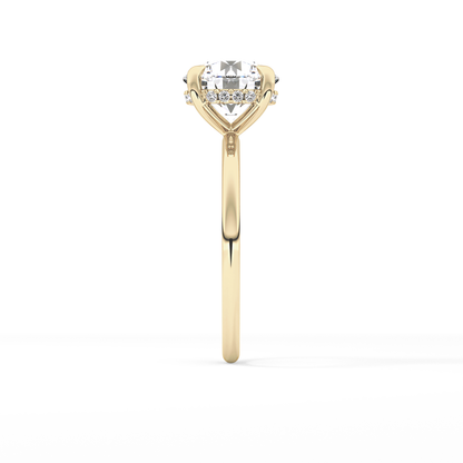 Round Hidden Halo Lab Grown Diamond Engagement Ring