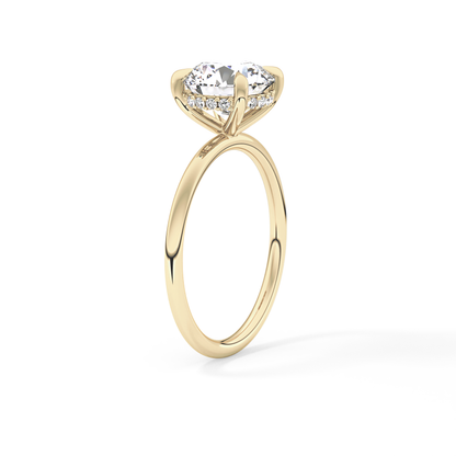 Round Hidden Halo Lab Grown Diamond Engagement Ring