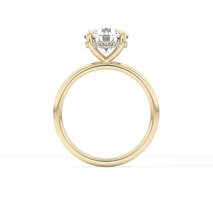 Round Hidden Halo Lab Grown Diamond Engagement Ring