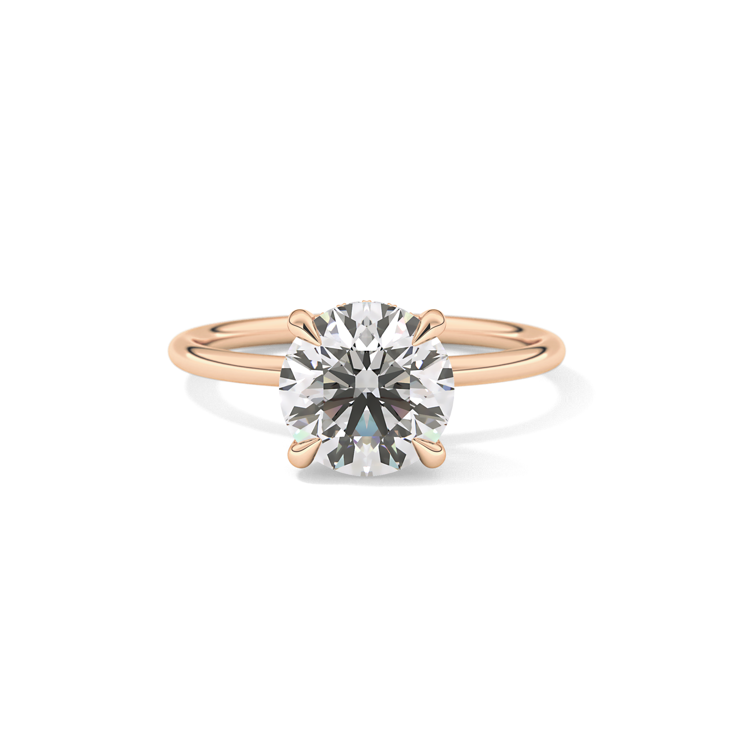 Round Hidden Halo Lab Grown Diamond Engagement Ring