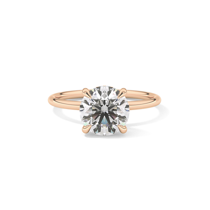 Round Hidden Halo Lab Grown Diamond Engagement Ring