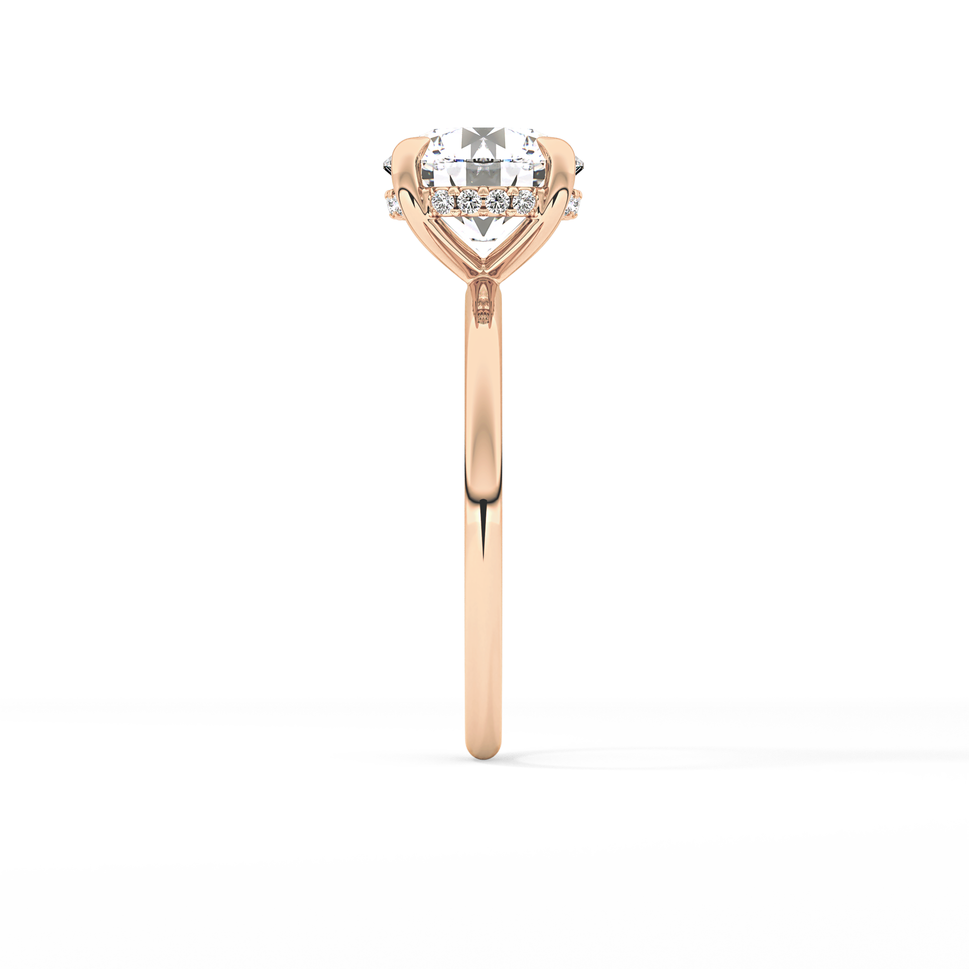 Round Hidden Halo Lab Grown Diamond Engagement Ring