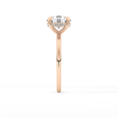 Round Hidden Halo Lab Grown Diamond Engagement Ring