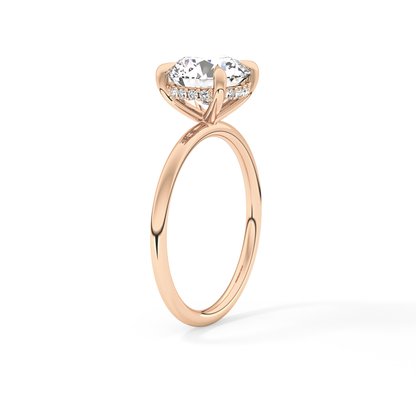 Round Hidden Halo Lab Grown Diamond Engagement Ring