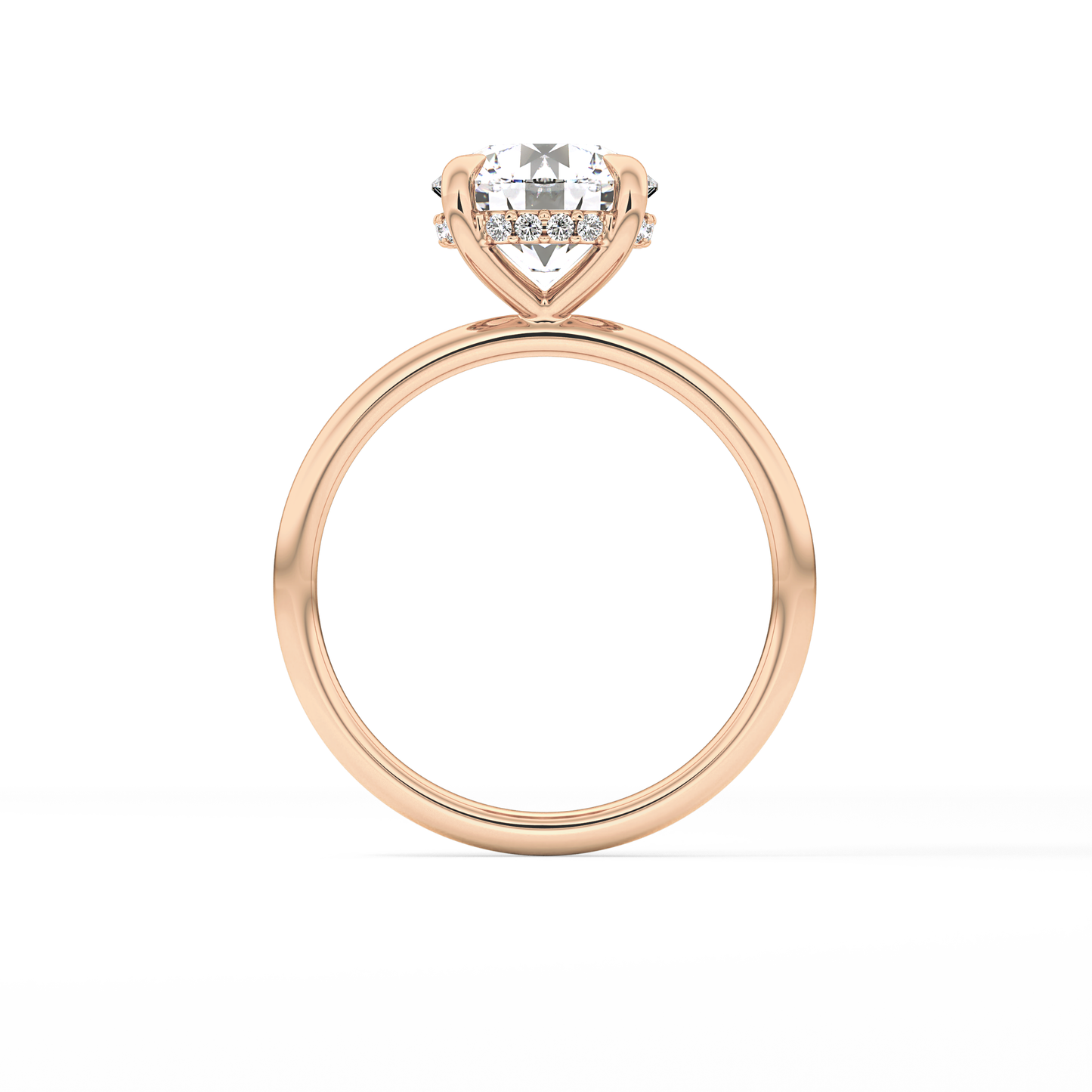 Round Hidden Halo Lab Grown Diamond Engagement Ring