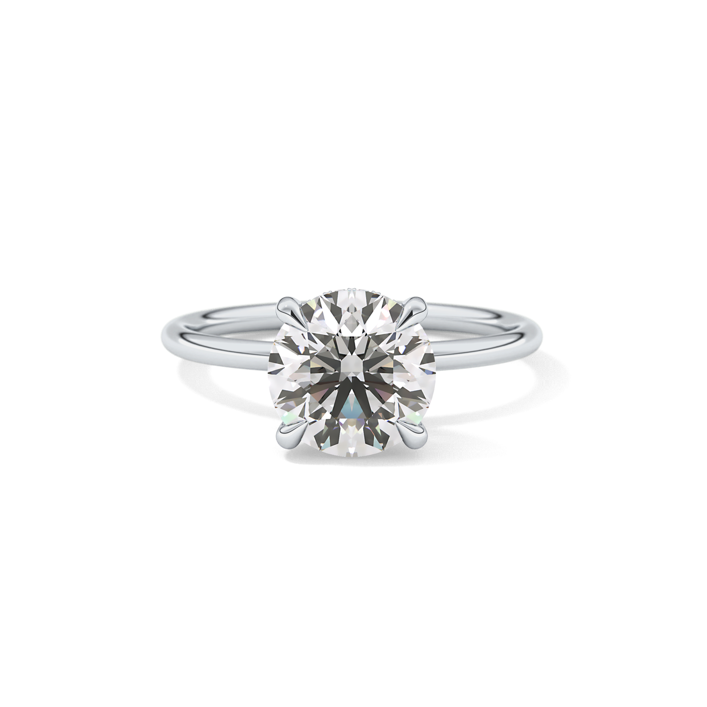 Round Hidden Halo Lab Grown Diamond Engagement Ring