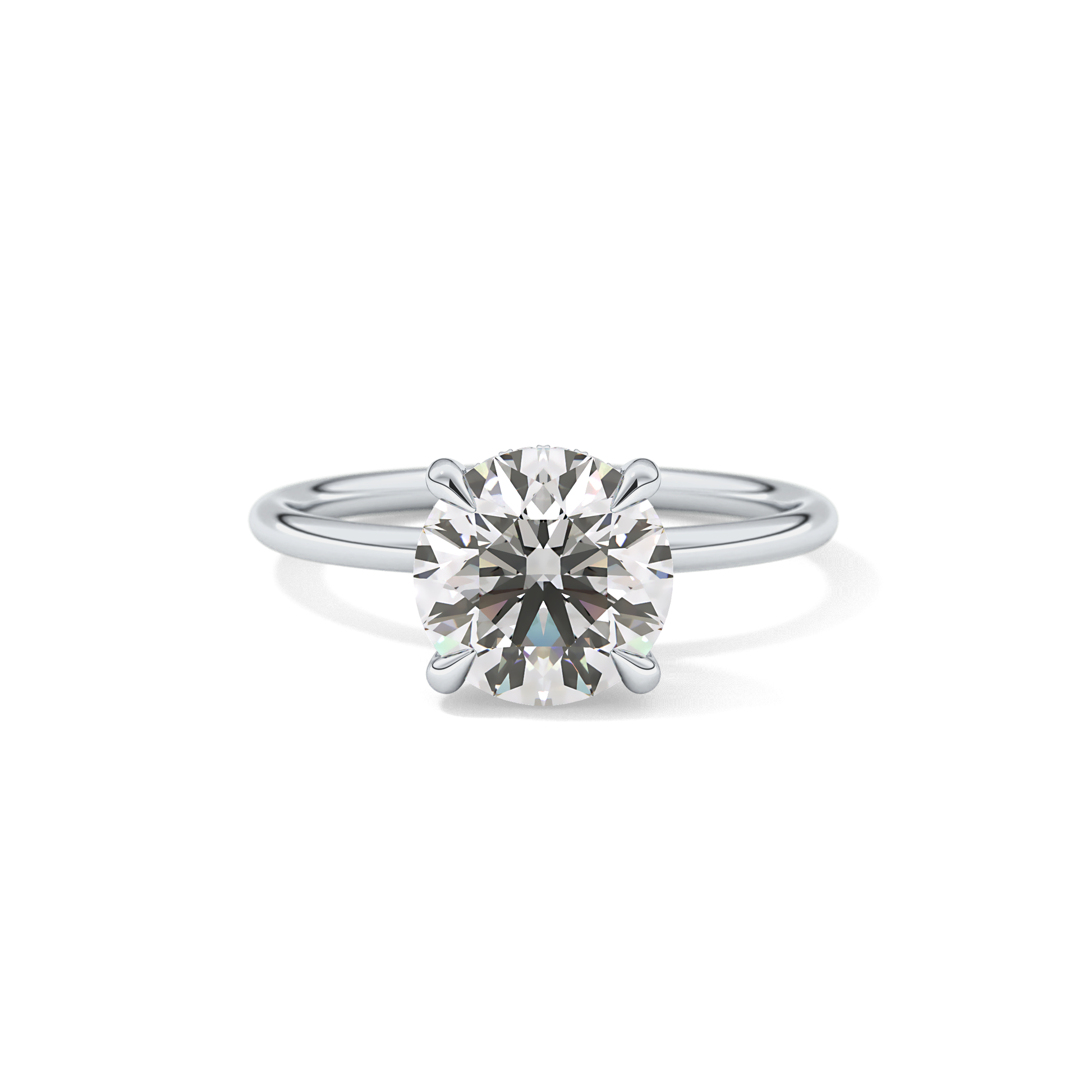 Round Hidden Halo Lab Grown Diamond Engagement Ring