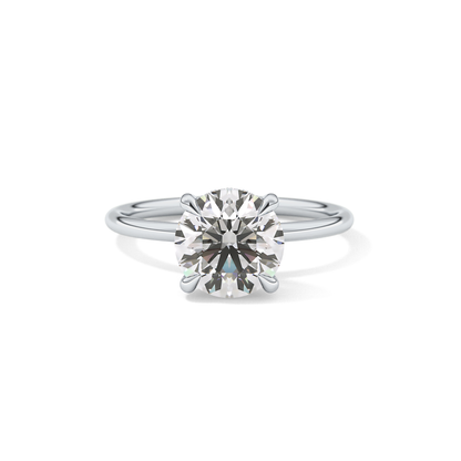 Round Hidden Halo Lab Grown Diamond Engagement Ring