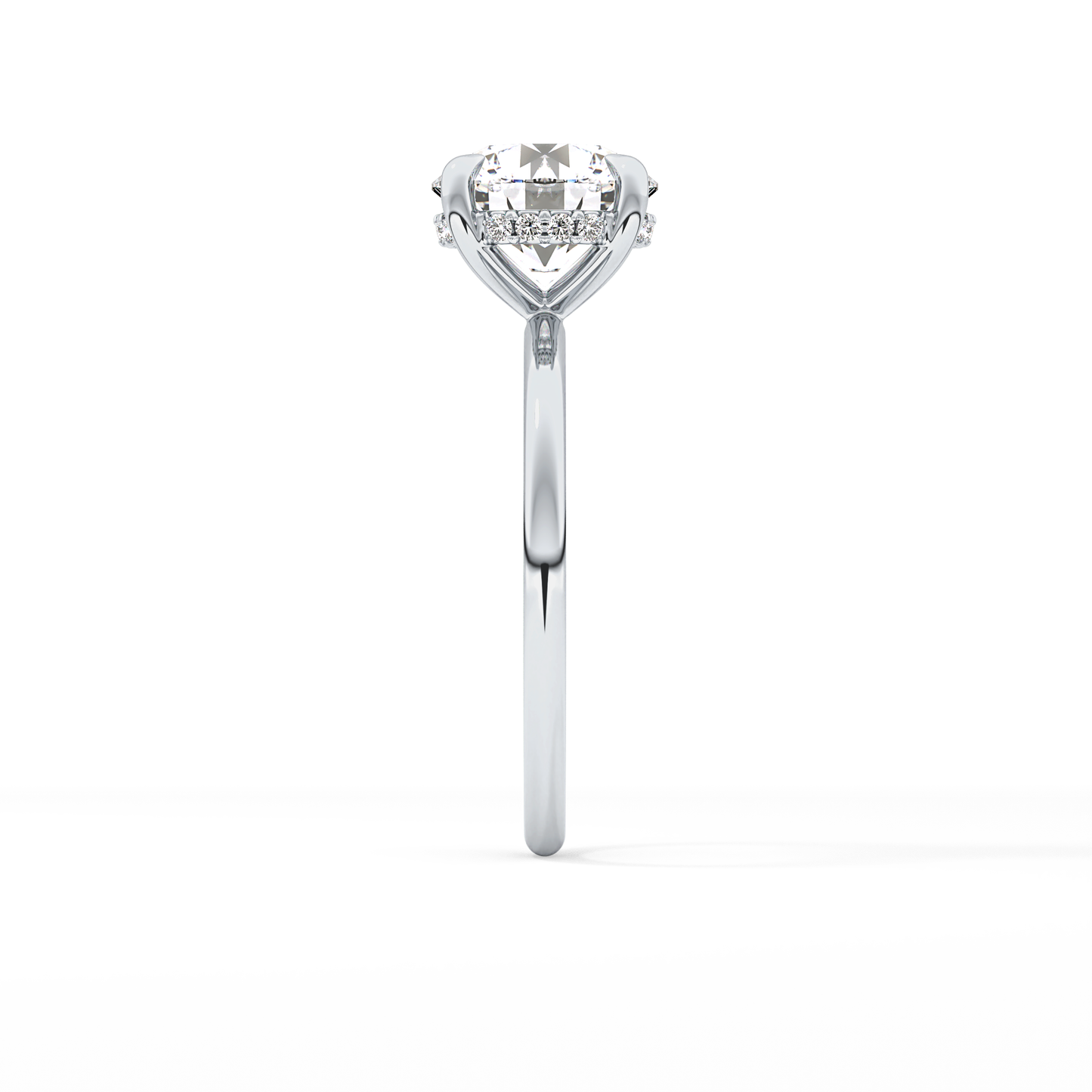 Round Hidden Halo Lab Grown Diamond Engagement Ring