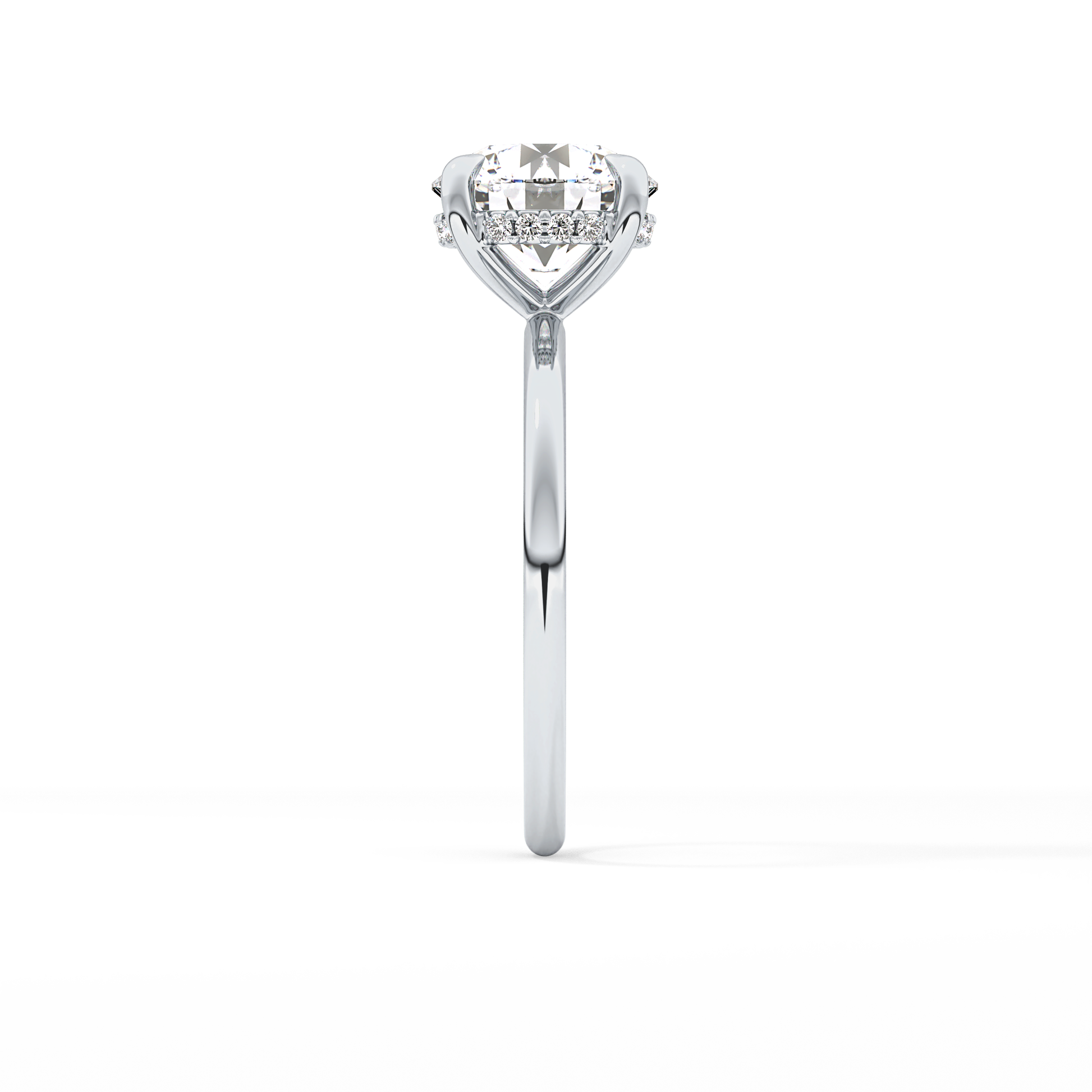 Round Hidden Halo Lab Grown Diamond Engagement Ring