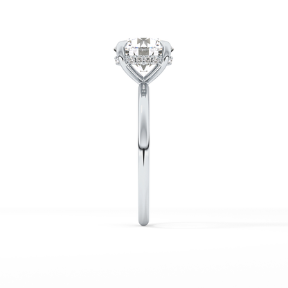 Round Hidden Halo Lab Grown Diamond Engagement Ring