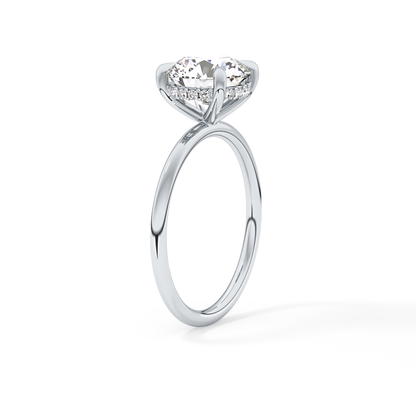 Round Hidden Halo Lab Grown Diamond Engagement Ring