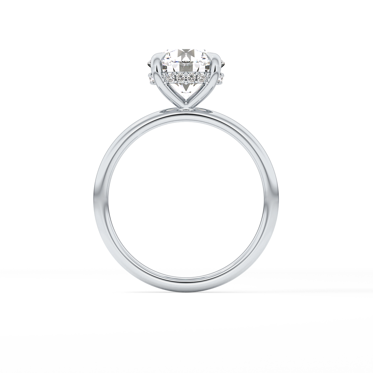 Round Hidden Halo Lab Grown Diamond Engagement Ring